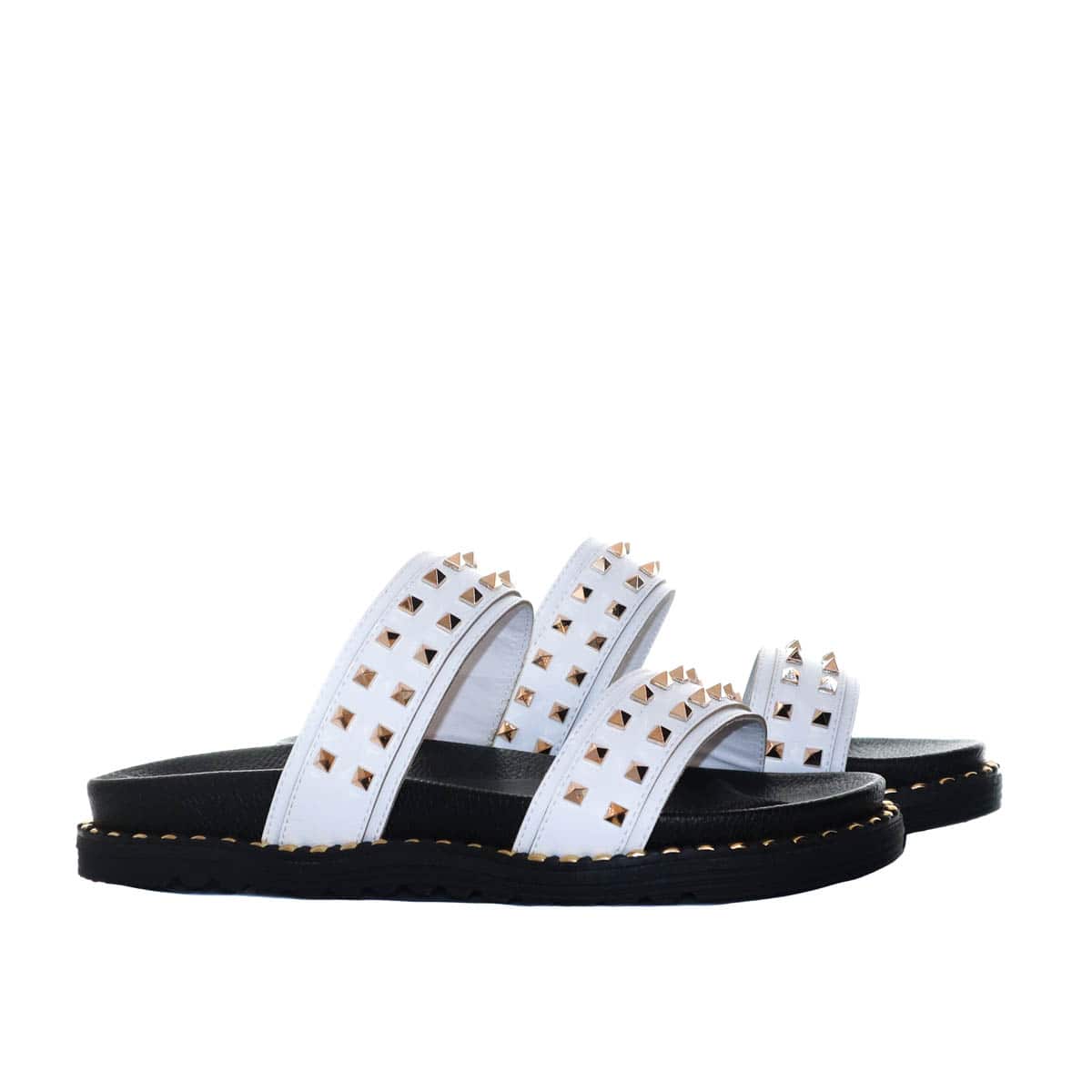 Plataforma baja blanco x oro rosa para mujer 020-Z535