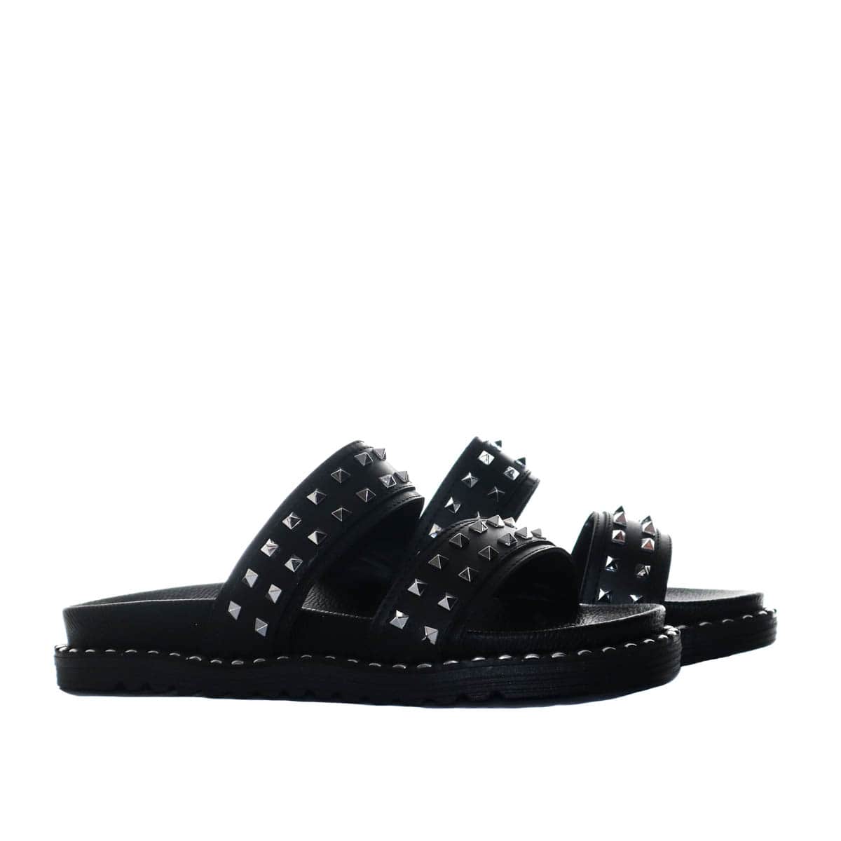 Plataforma baja negro x plata para mujer 020-Z535