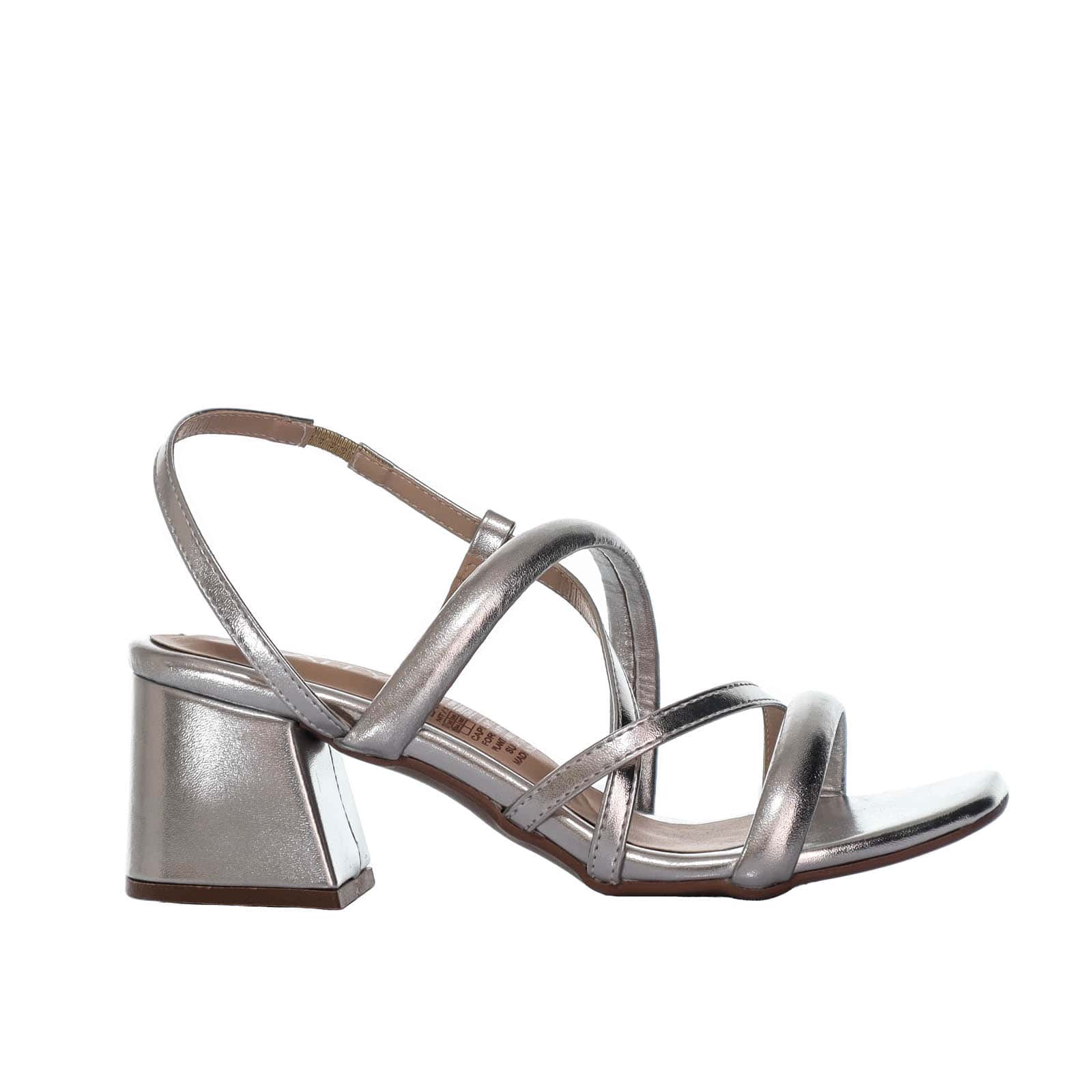 Sandalia tacon plata para mujer 0861-Z562