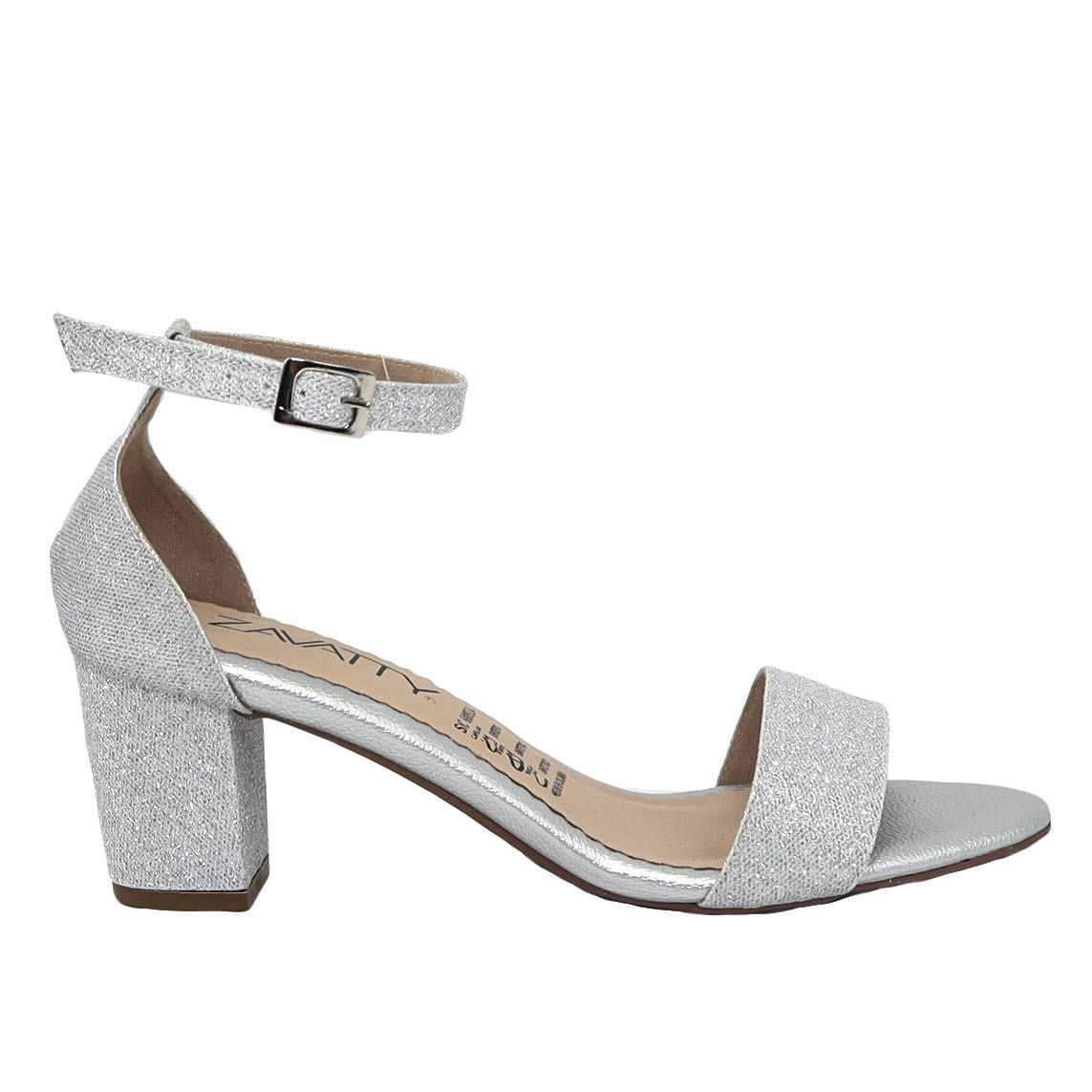 Sandalia tacon plata para mujer 2140-Z148
