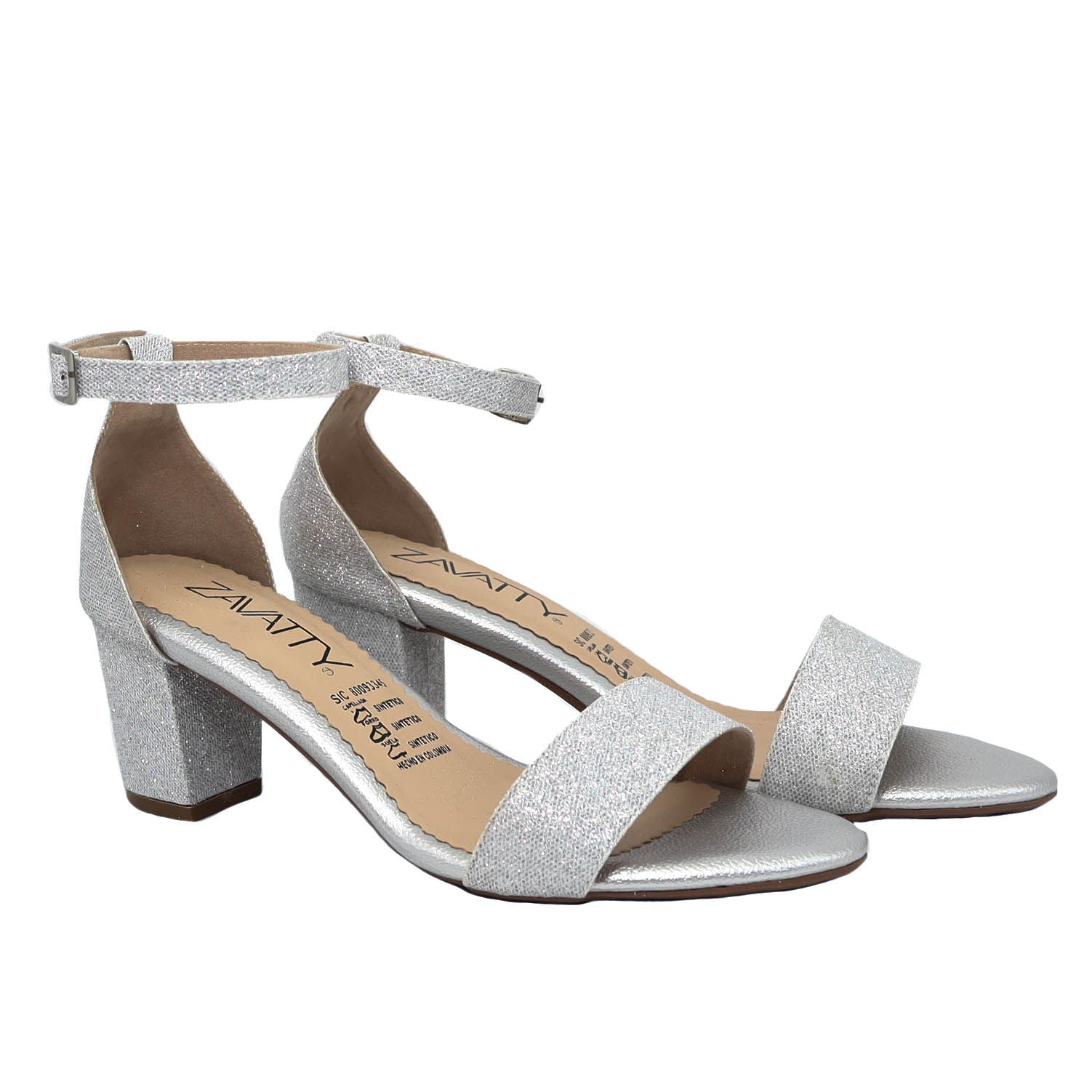 Sandalia tacon plata para mujer 2140-Z148