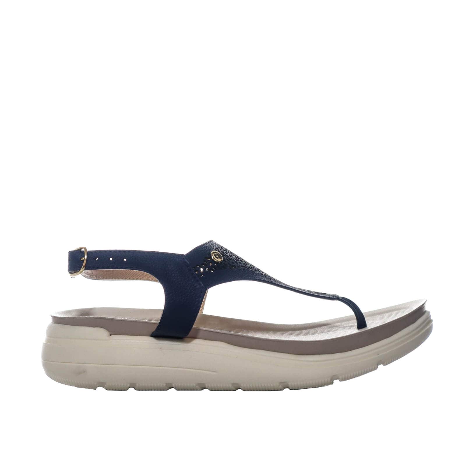 Sandalia plana azul para mujer 6066-Z83