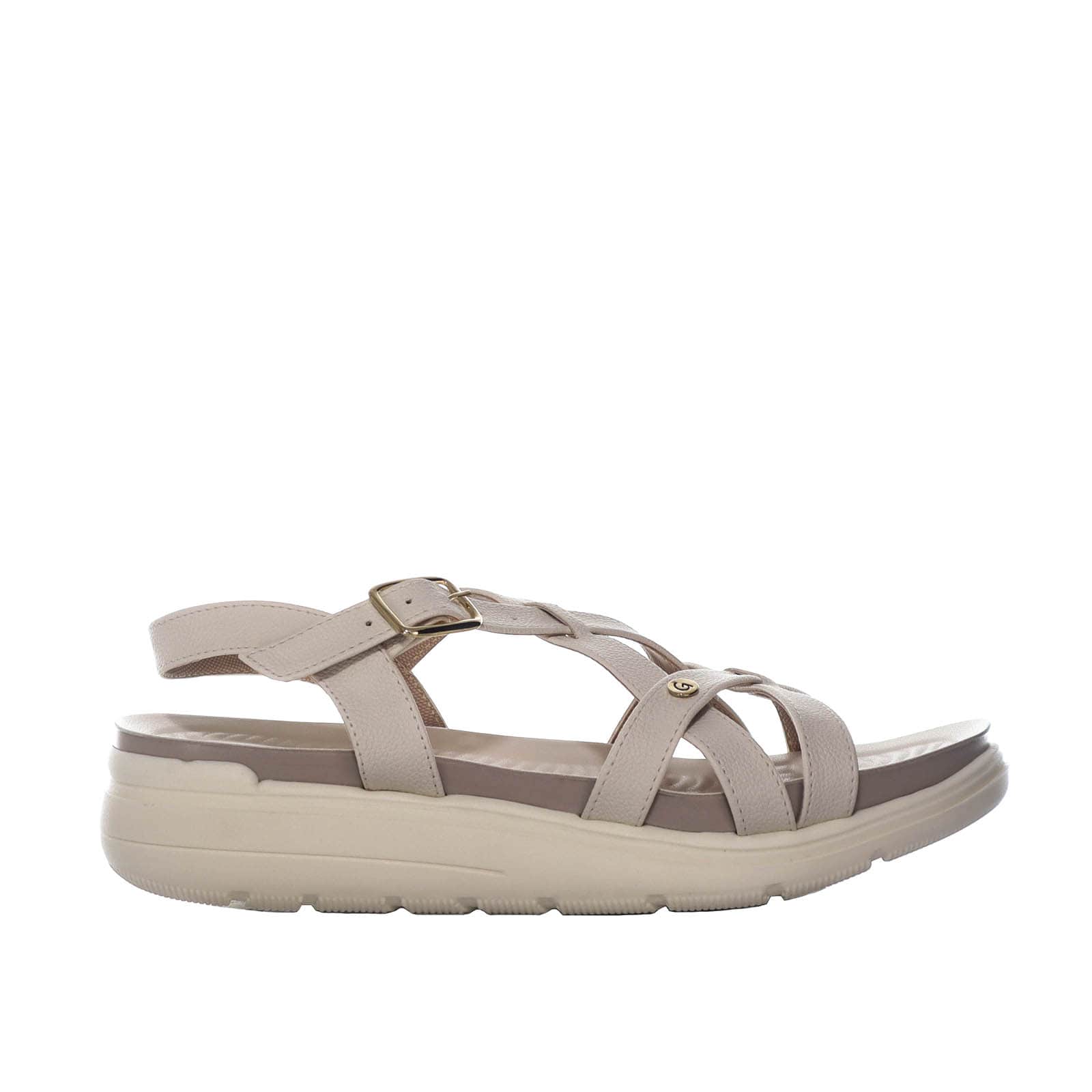 Sandalia plana talco para mujer 6077-Z83