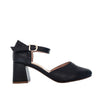 Sandalia tacon negro cuero para mujer H-ZARA
