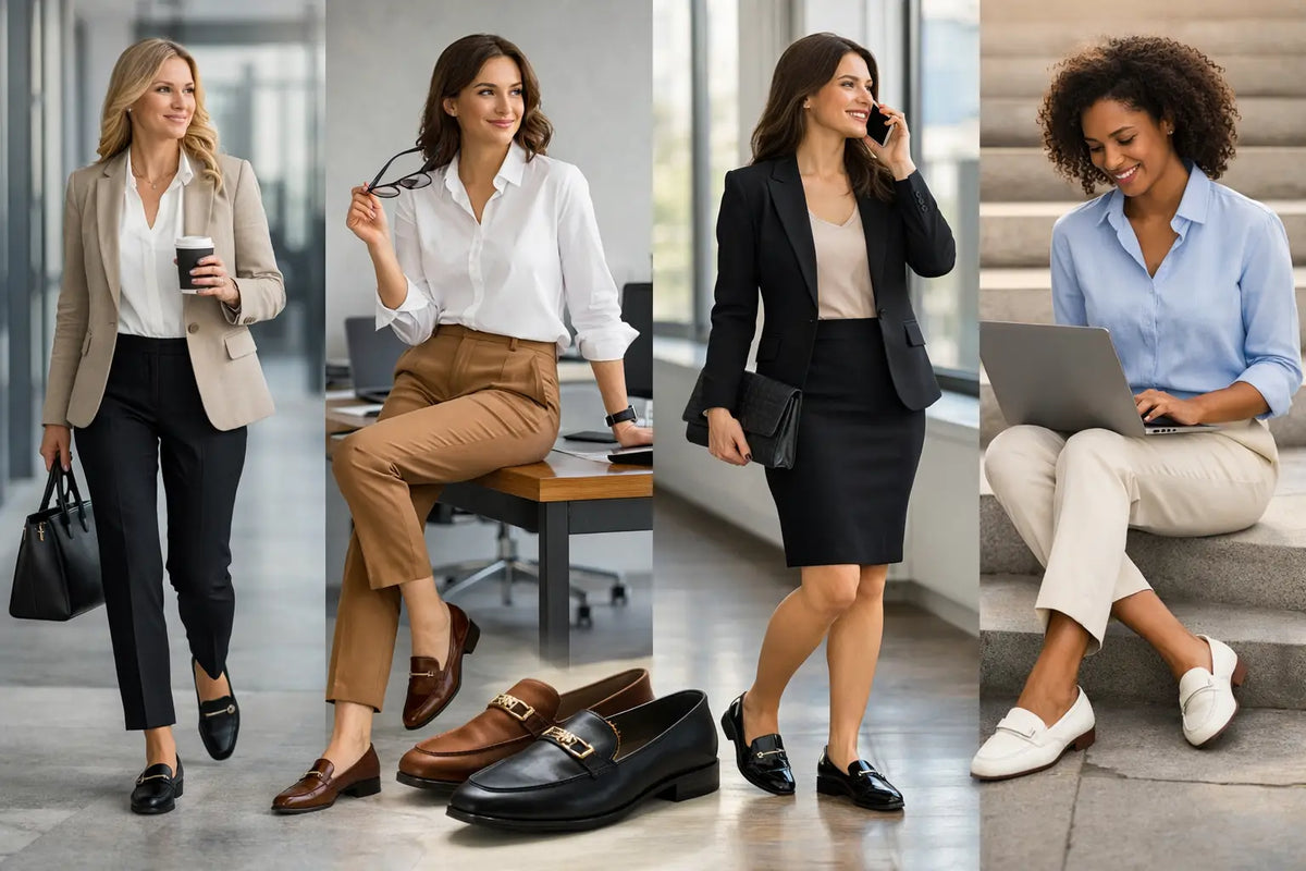 8 looks de oficina con mocasines que funcionan