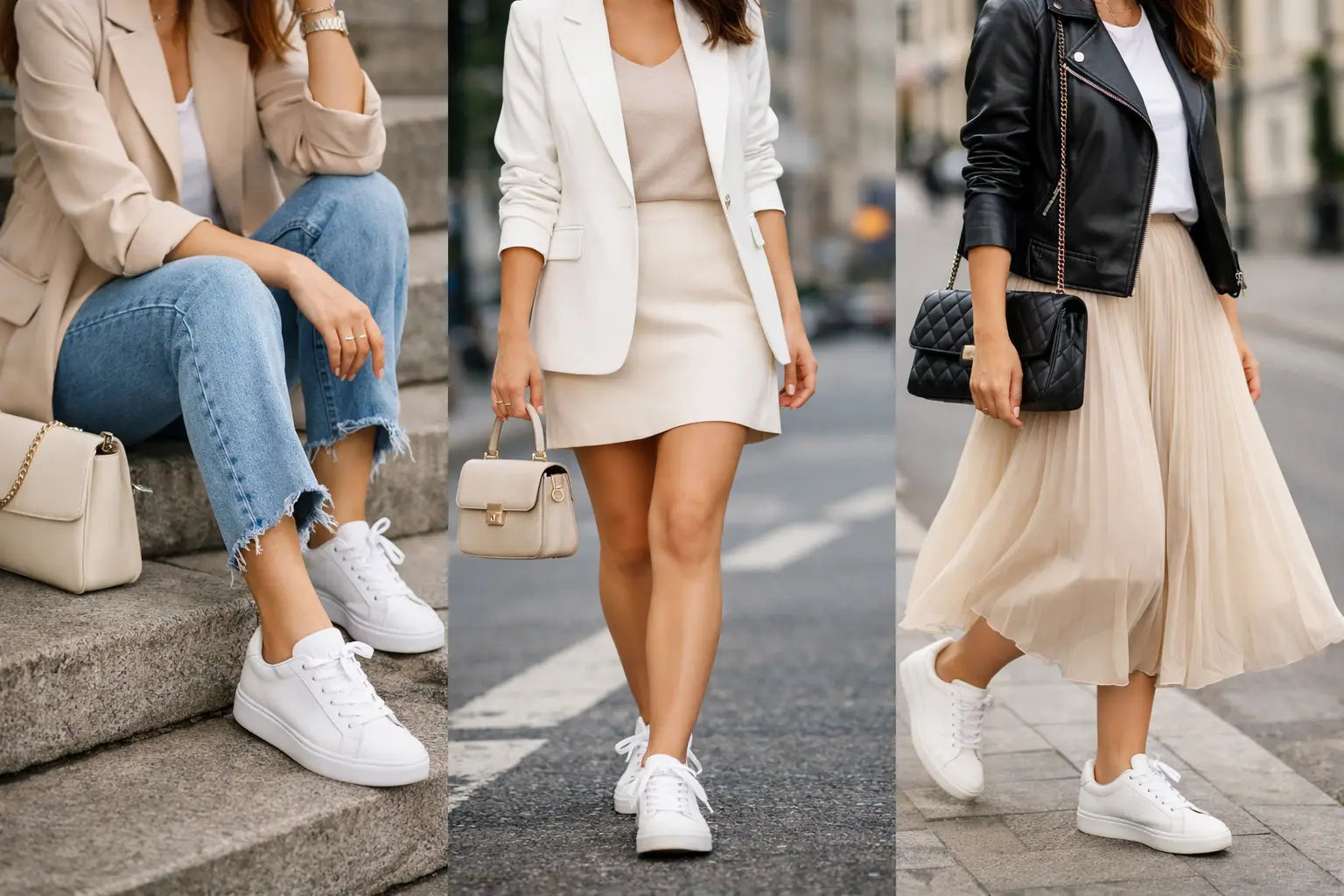 Tenis blancos para outfits mujer: cómo usarlos