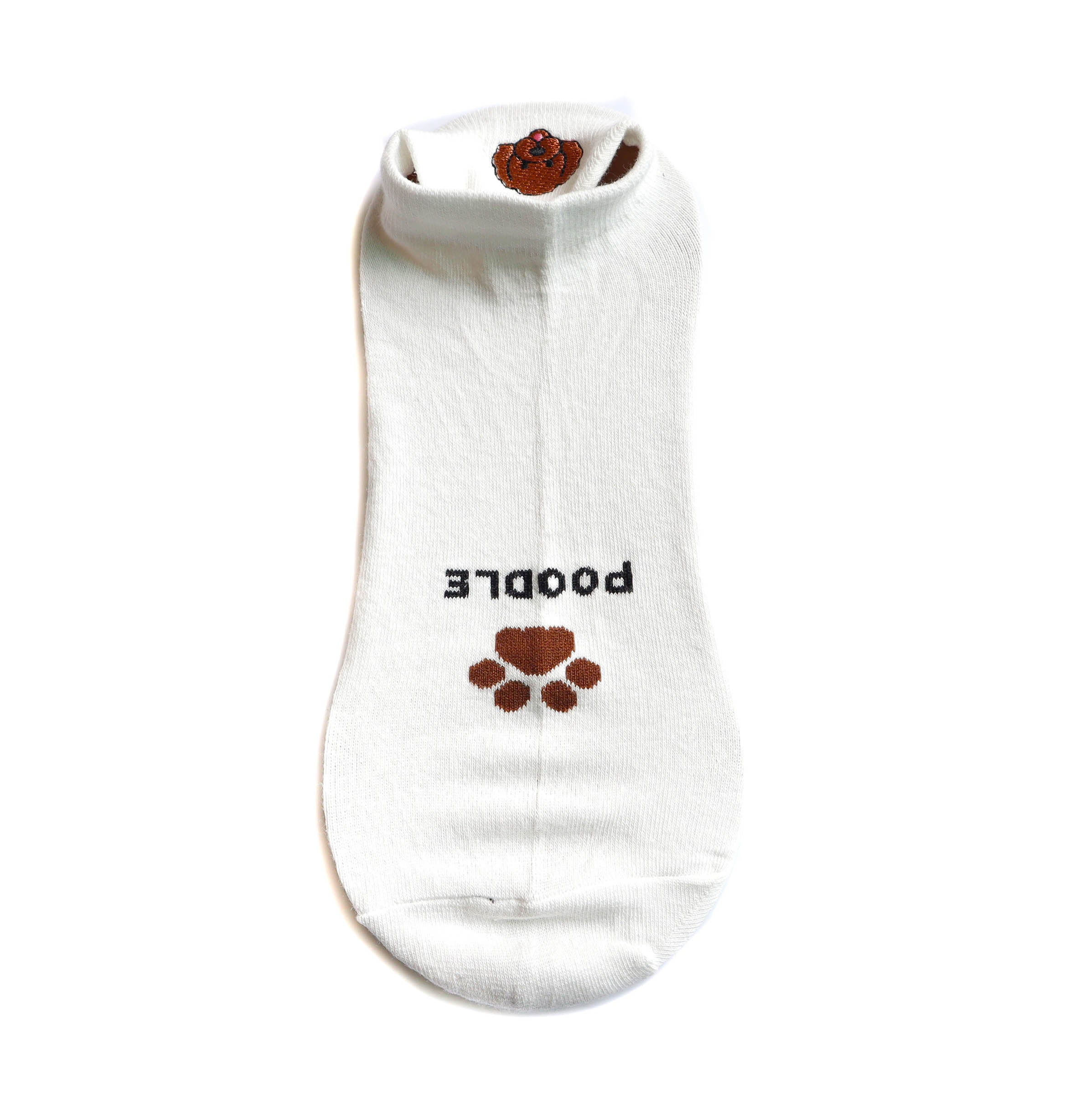 Media tobillera color blanco x cafeRef17