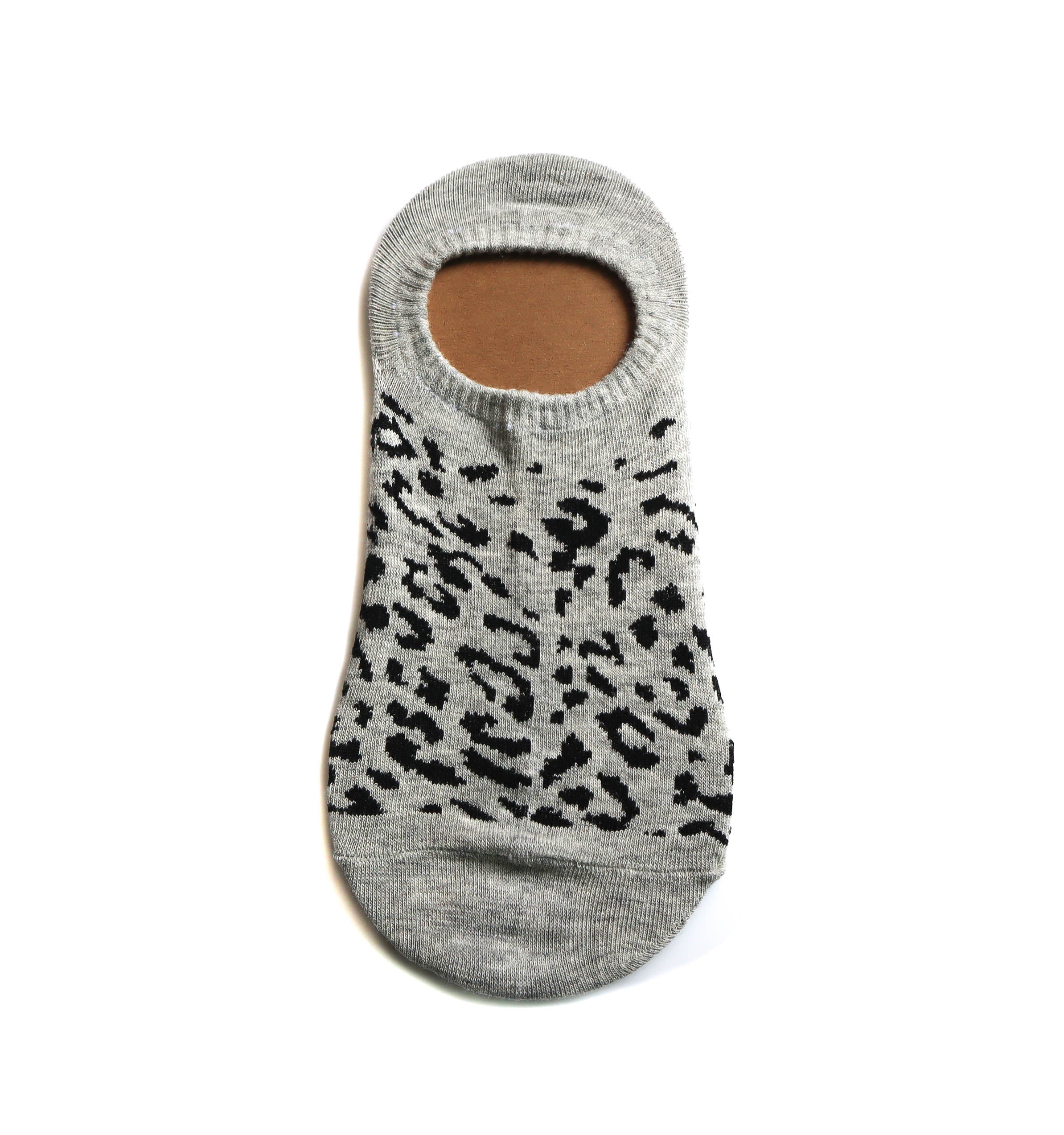 Media tobillera color gris x animal print Ref19