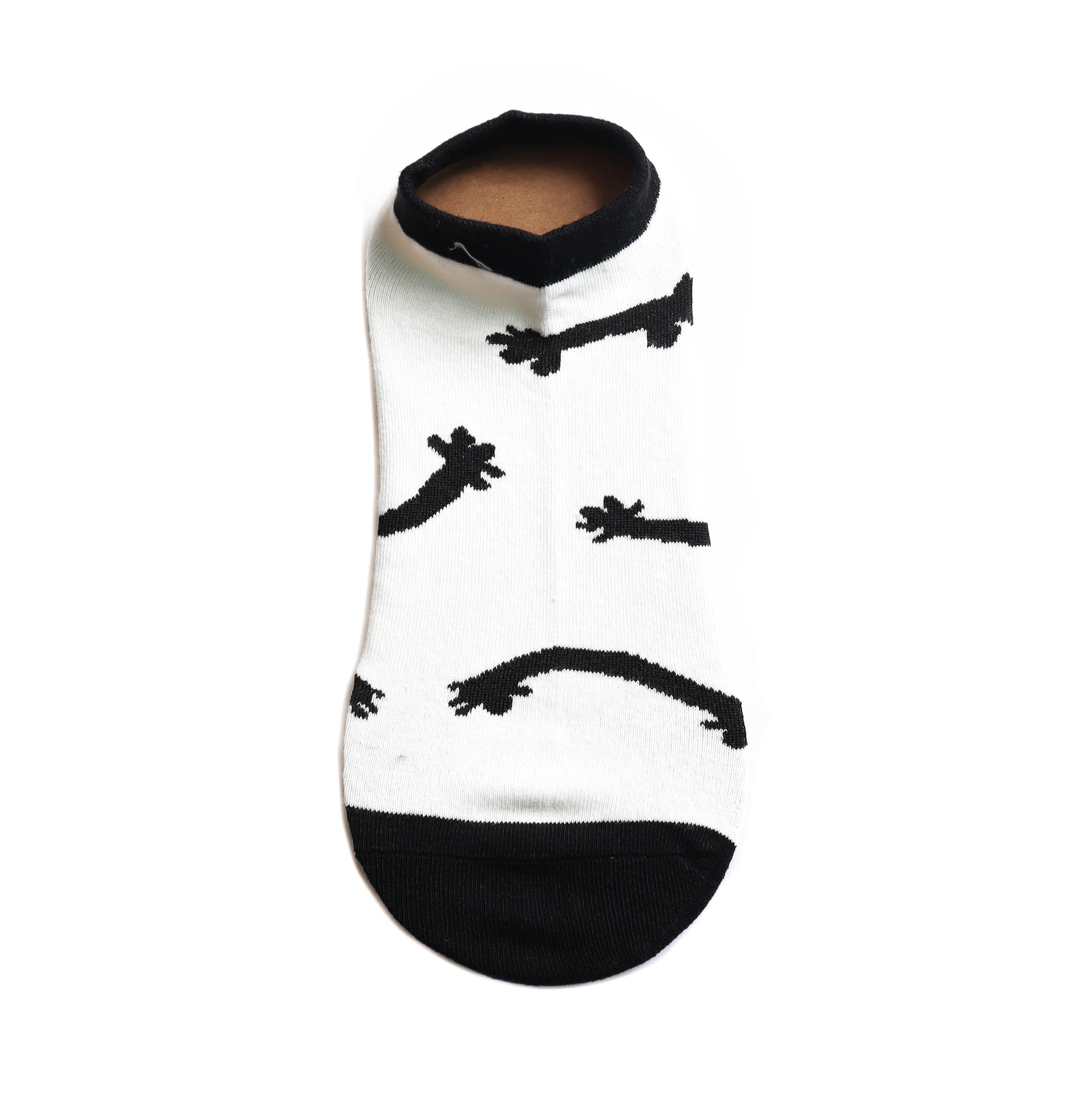 Media tobillera blanco x negro Ref1