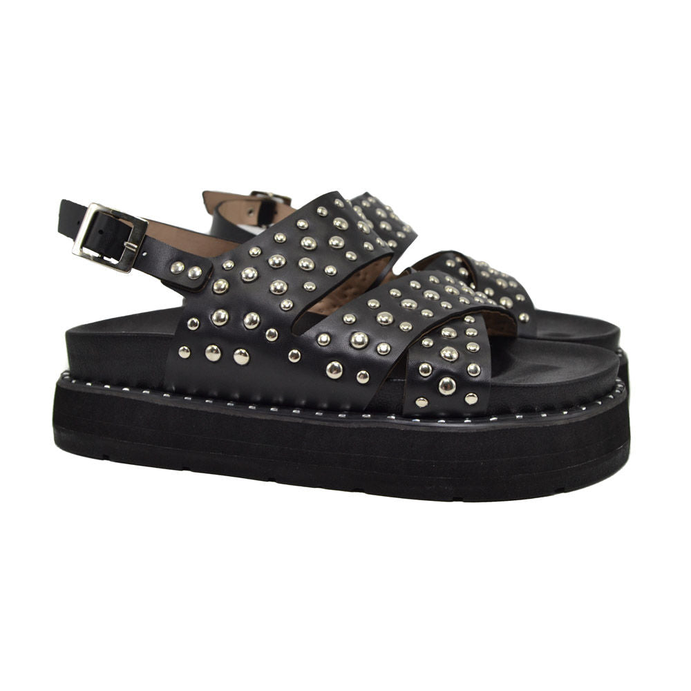 Sandalia plana negro para mujer 2056-Z409
