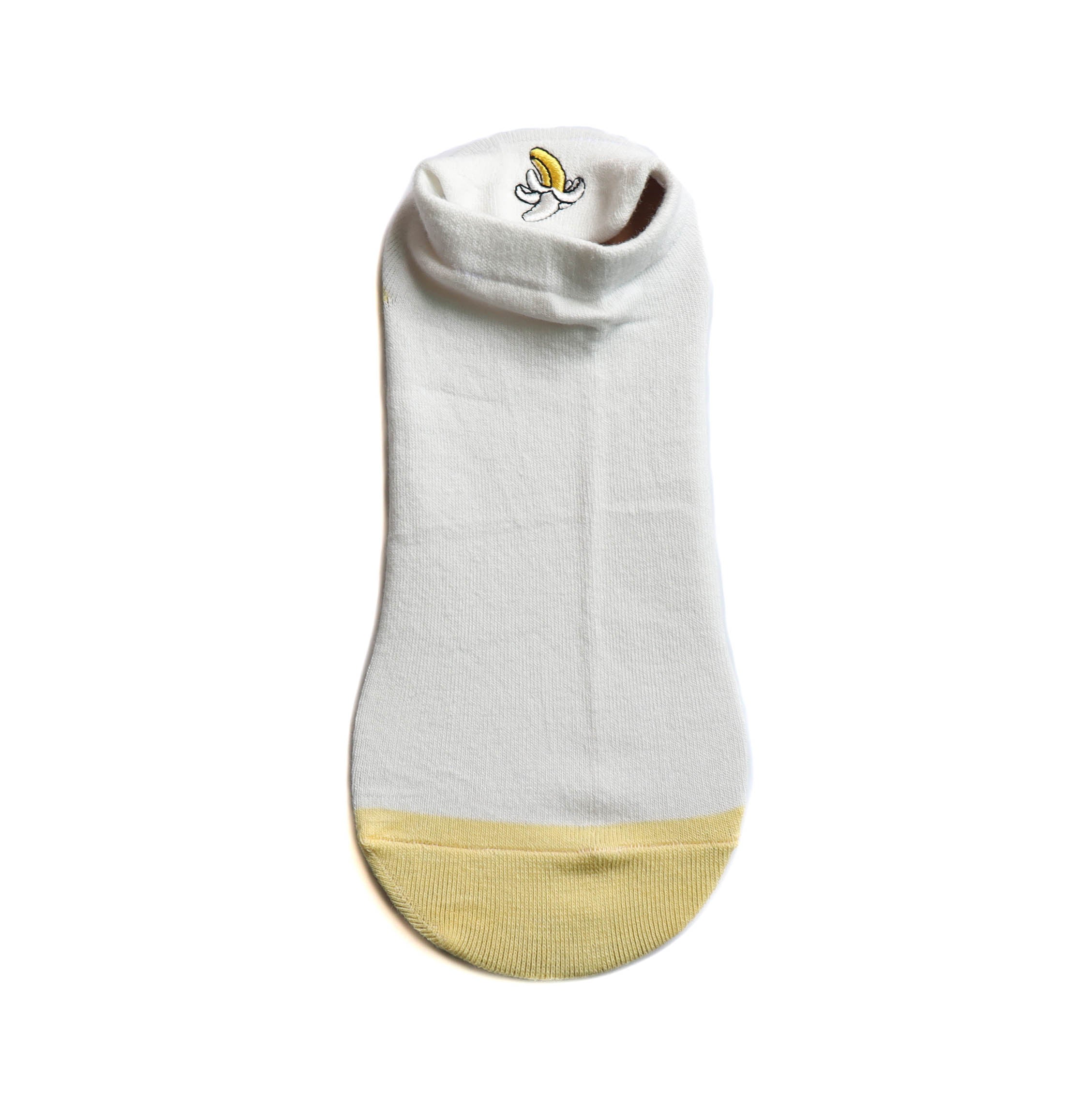 Media tobillera color blanco x amarillo Ref4