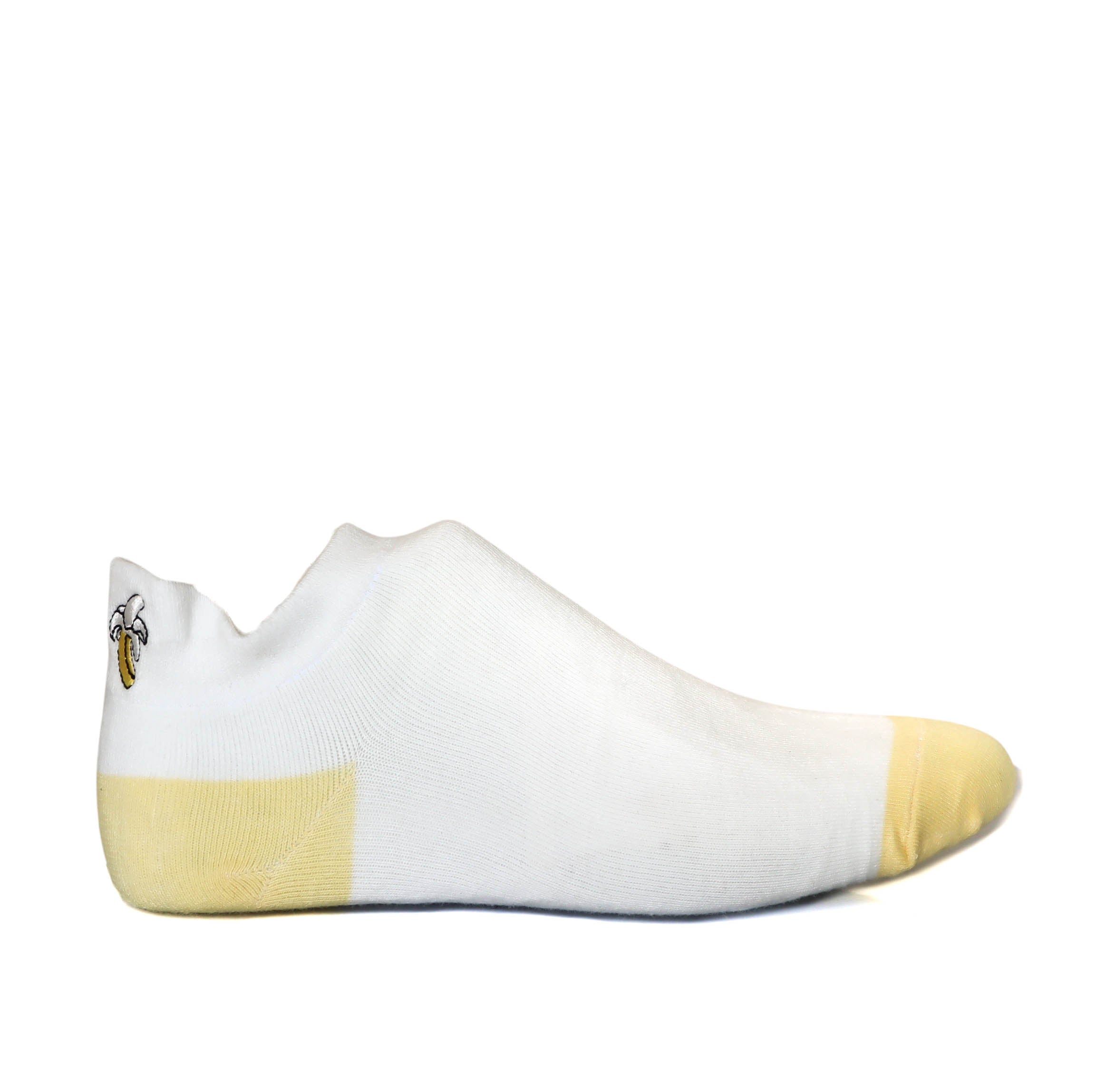 Media tobillera color blanco x amarillo Ref4