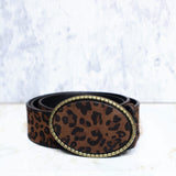 Correa animal print cafe para mujer BELT301