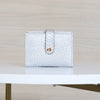 Billetera pequeña plata cuero para mujer BI-T97