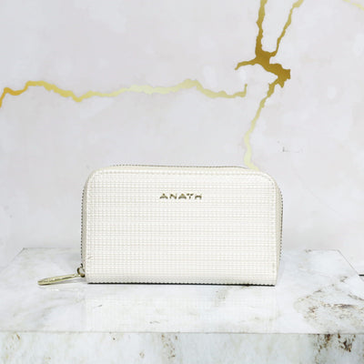 Billetera pequeña blanco perla para mujer BI21392-1