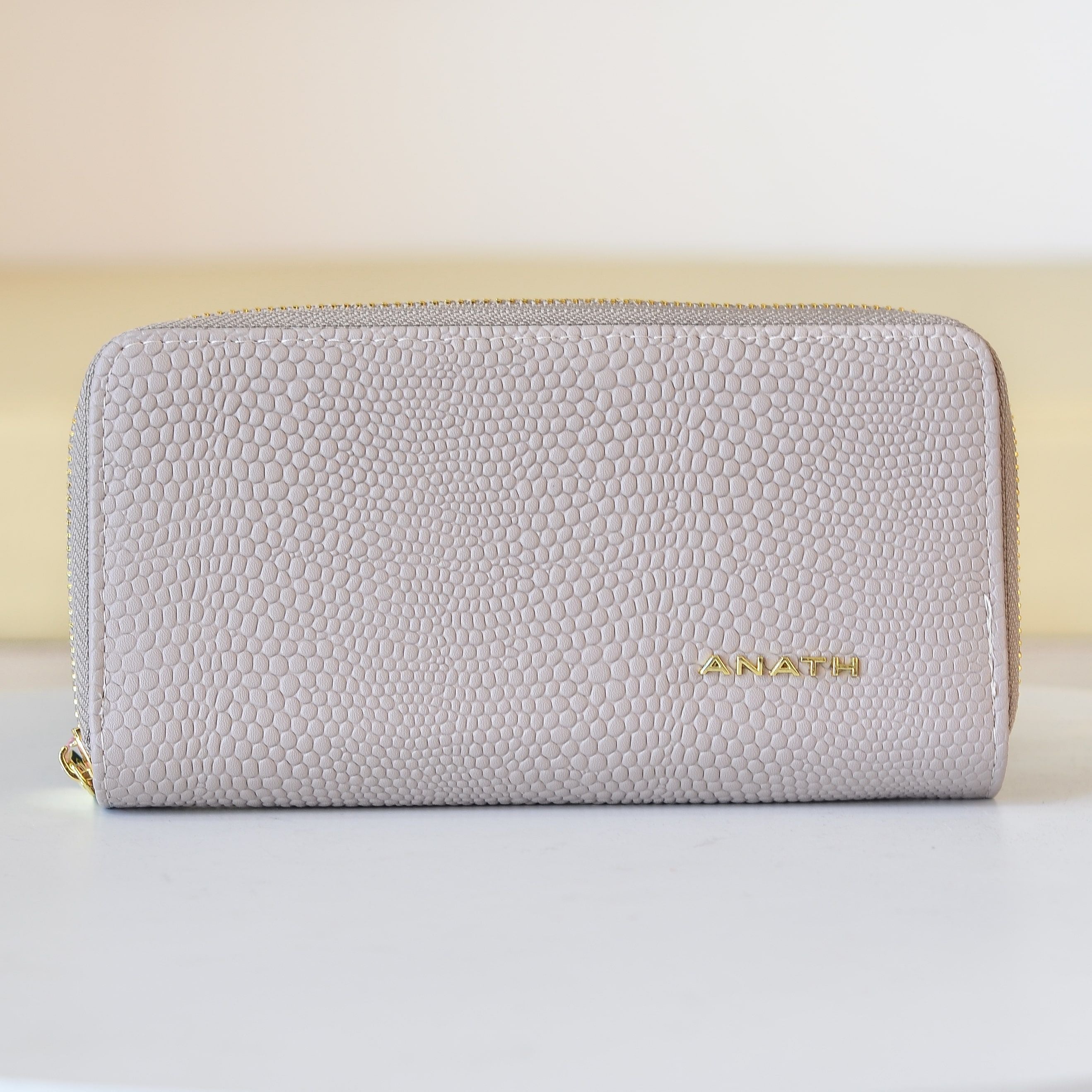 Billetera grande gris claro para mujer BI21815-9