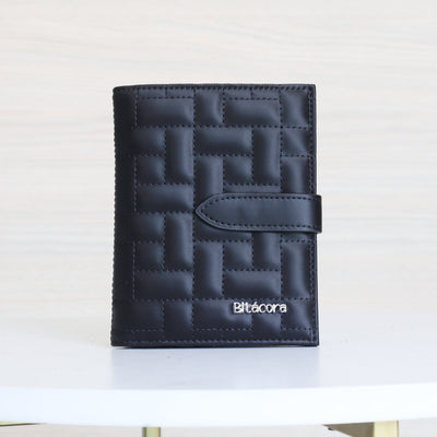 Billetera/ pasaporte negro para mujer BI-2198