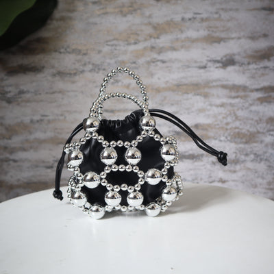 Bolsos fiesta negro x plata para mujer BOLZ1009H