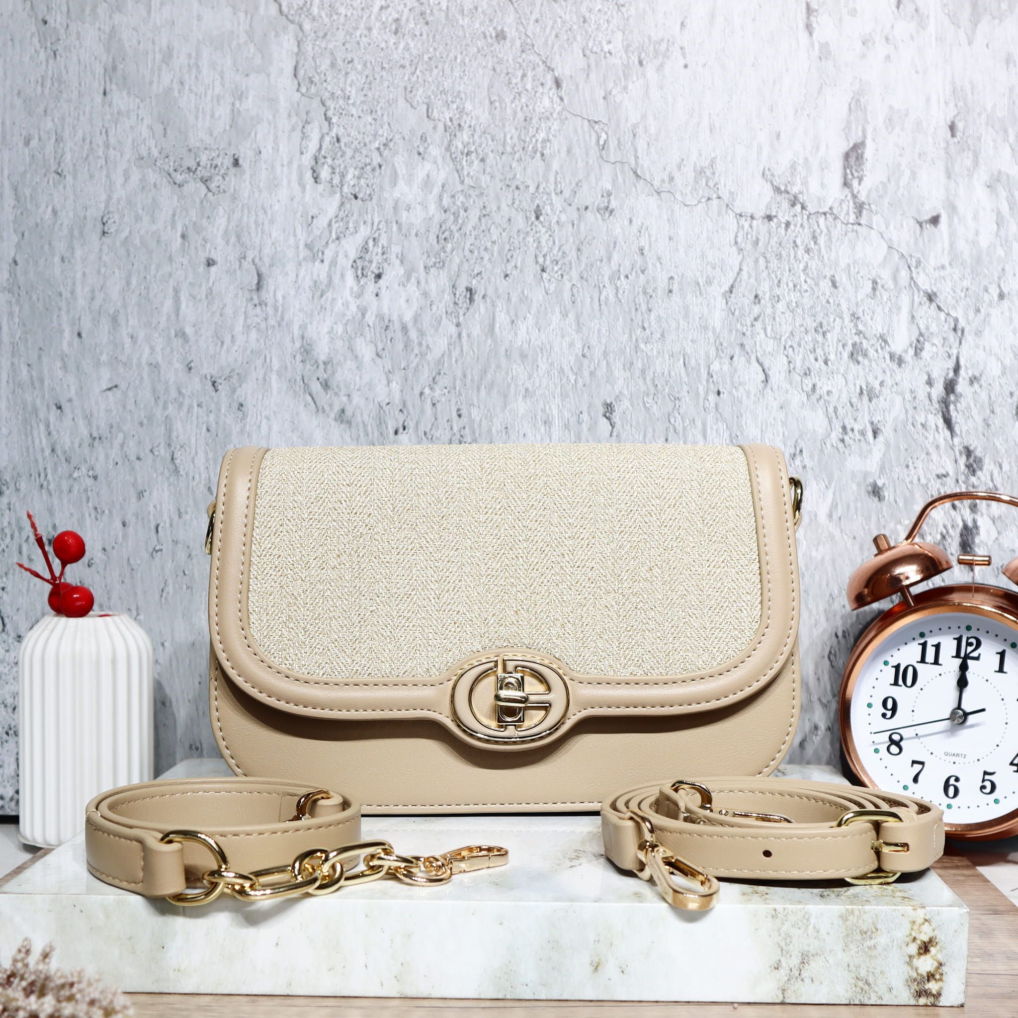Bolso beige para mujer BOLZ6744