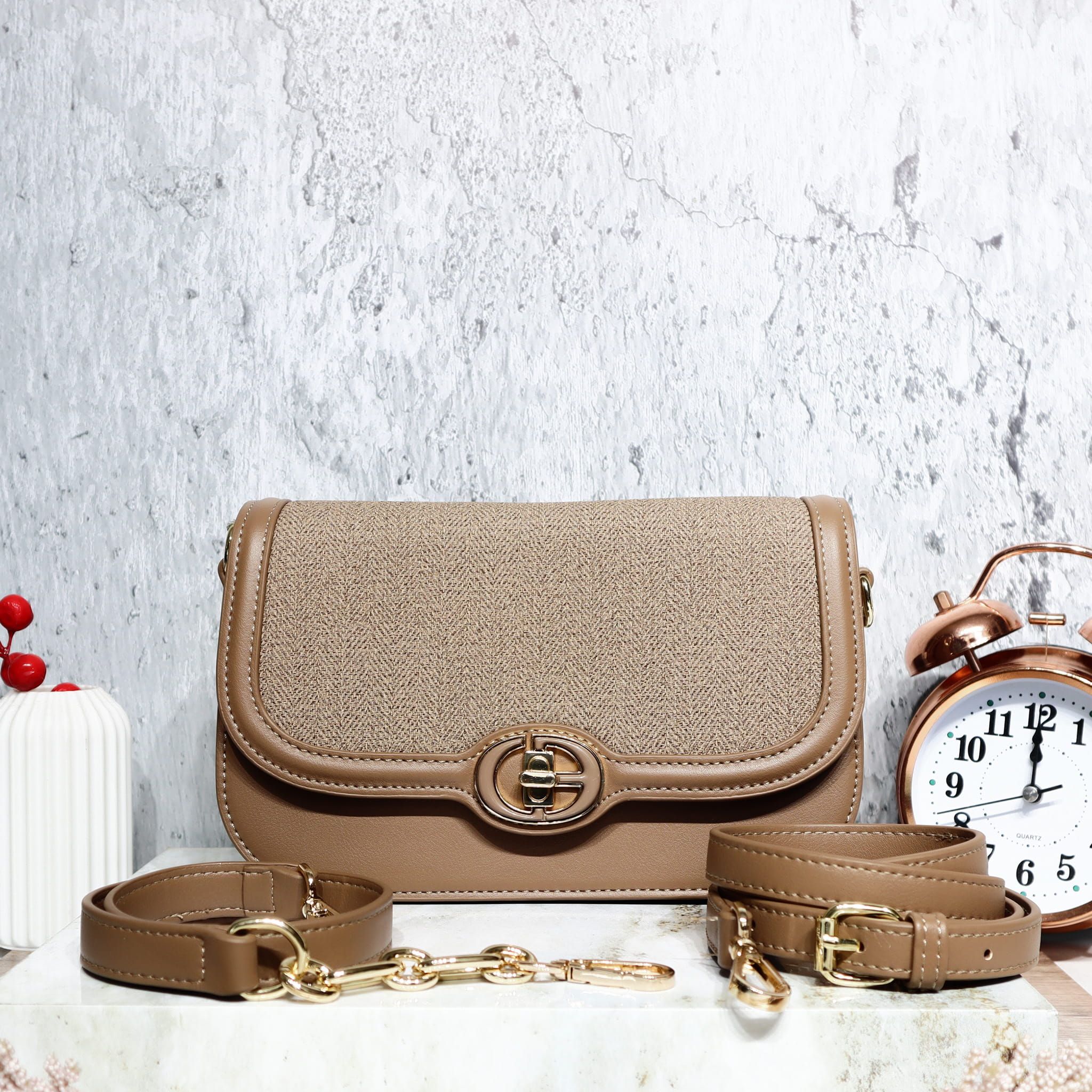 Bolso taupe para mujer BOLZ6744