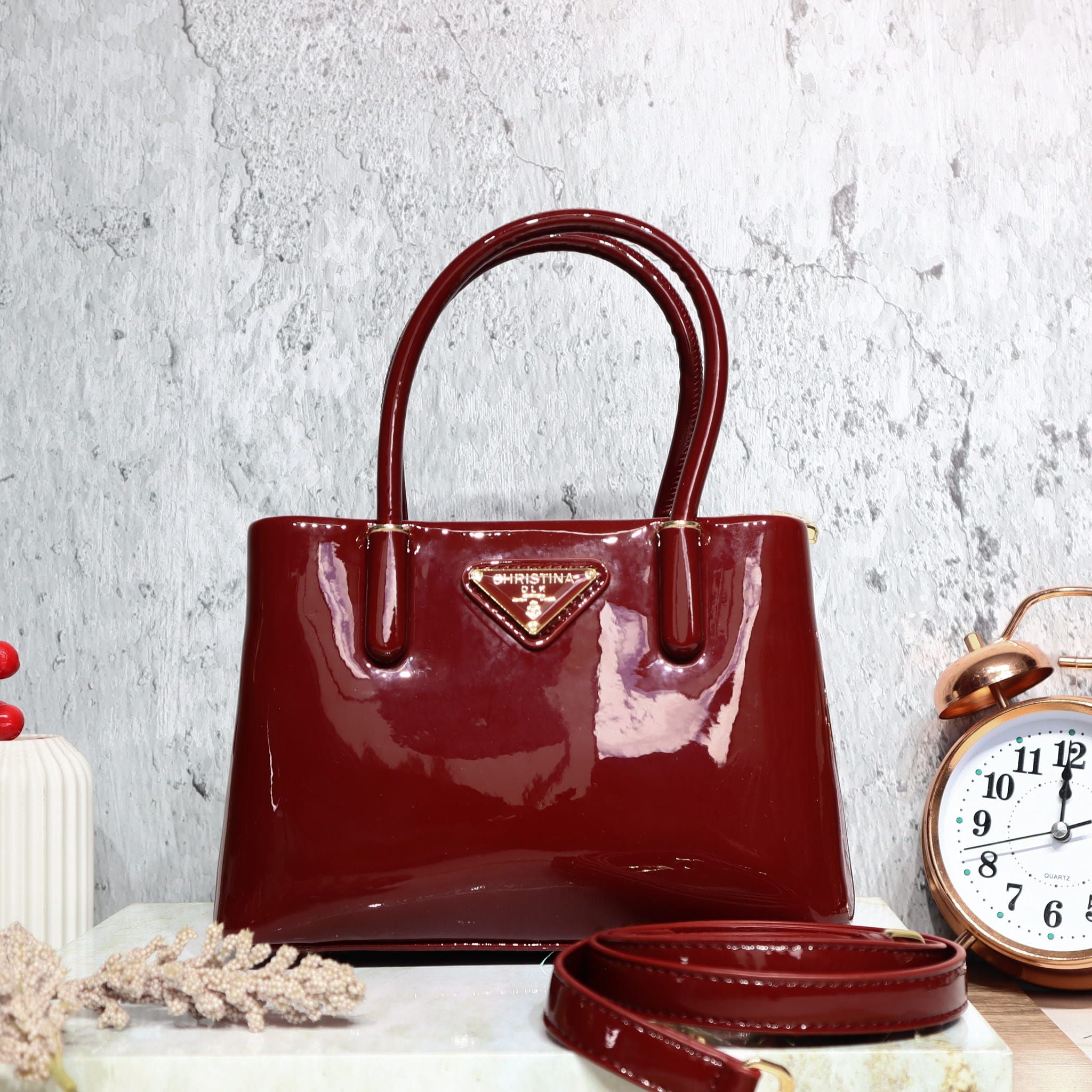 Bolso rojo charol para mujer BOLZ7186A
