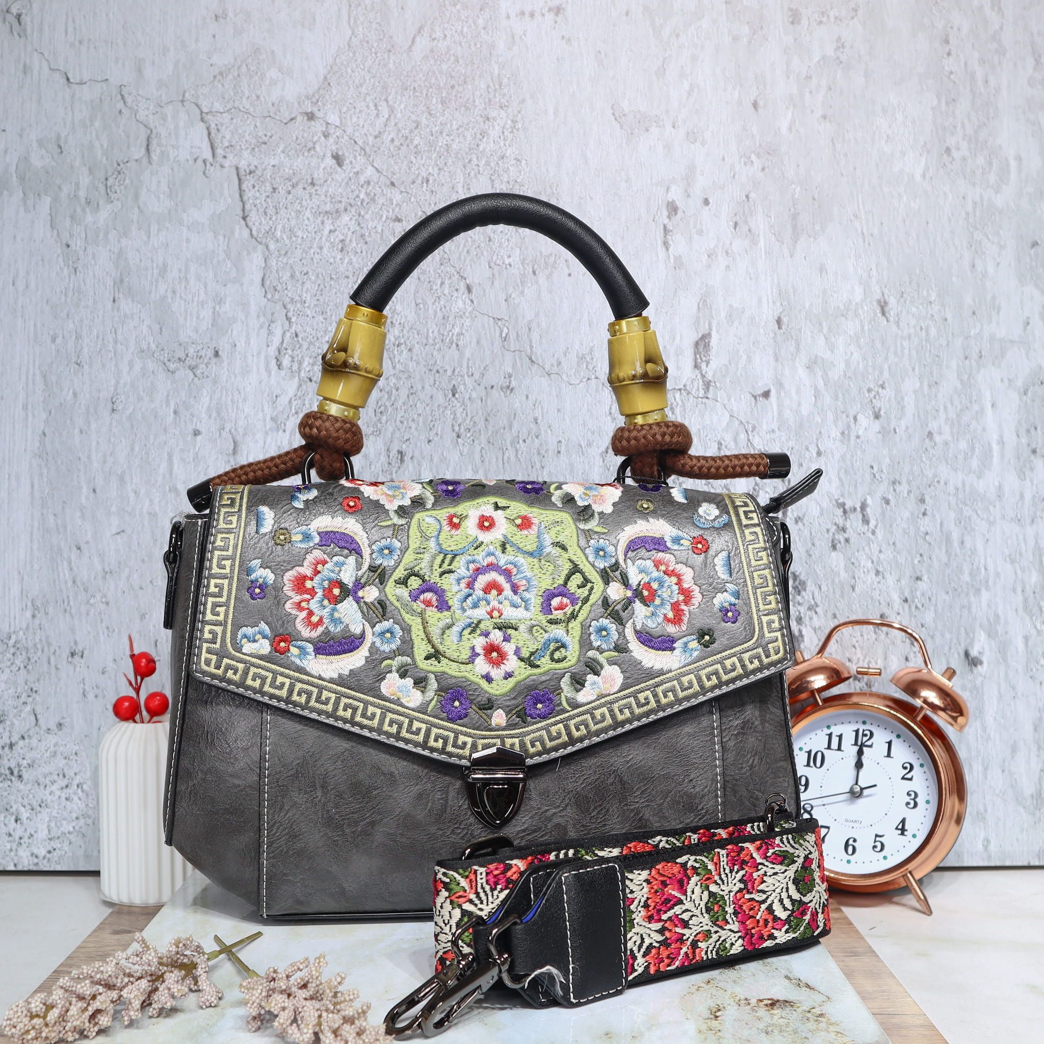 Bolso gris para mujer BOLZ8773
