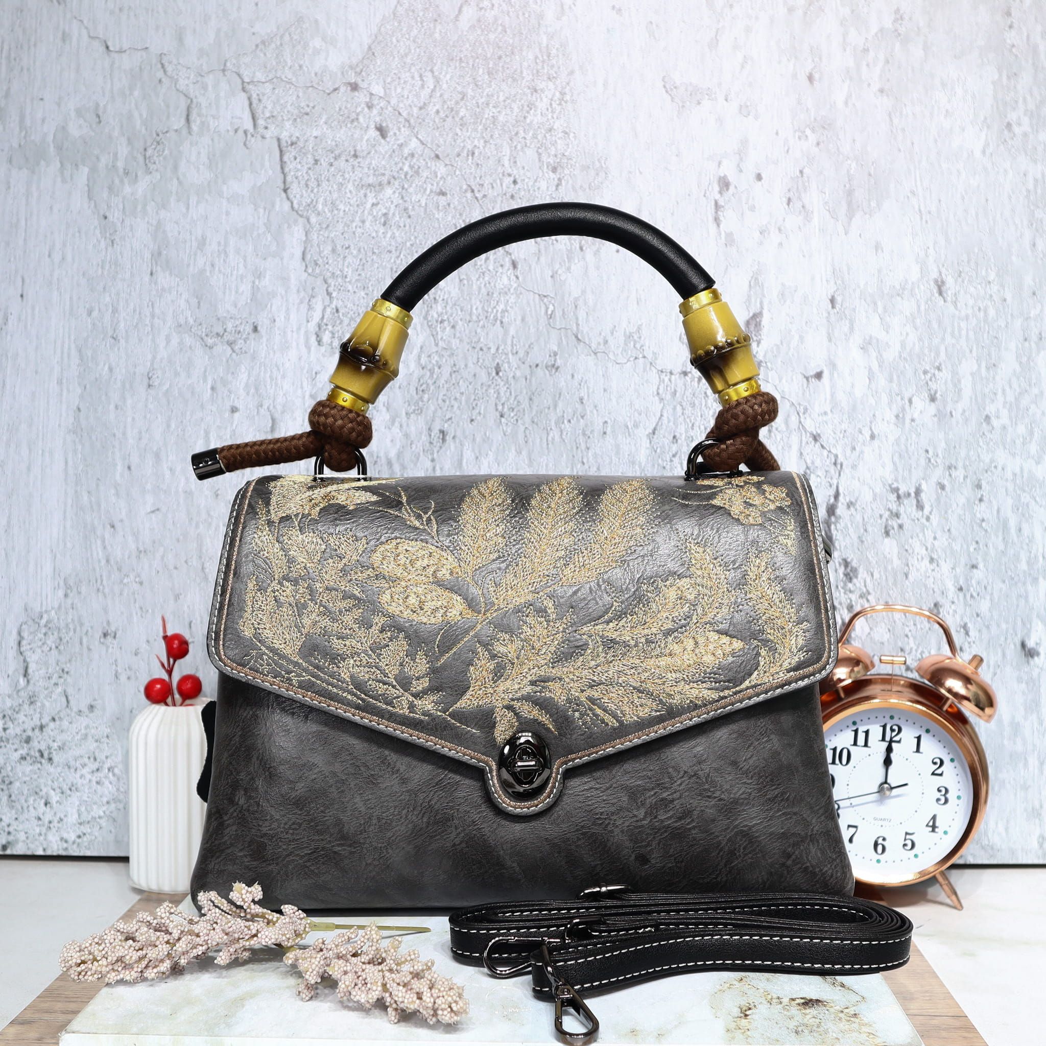 Bolso gris para mujer BOLZ8791