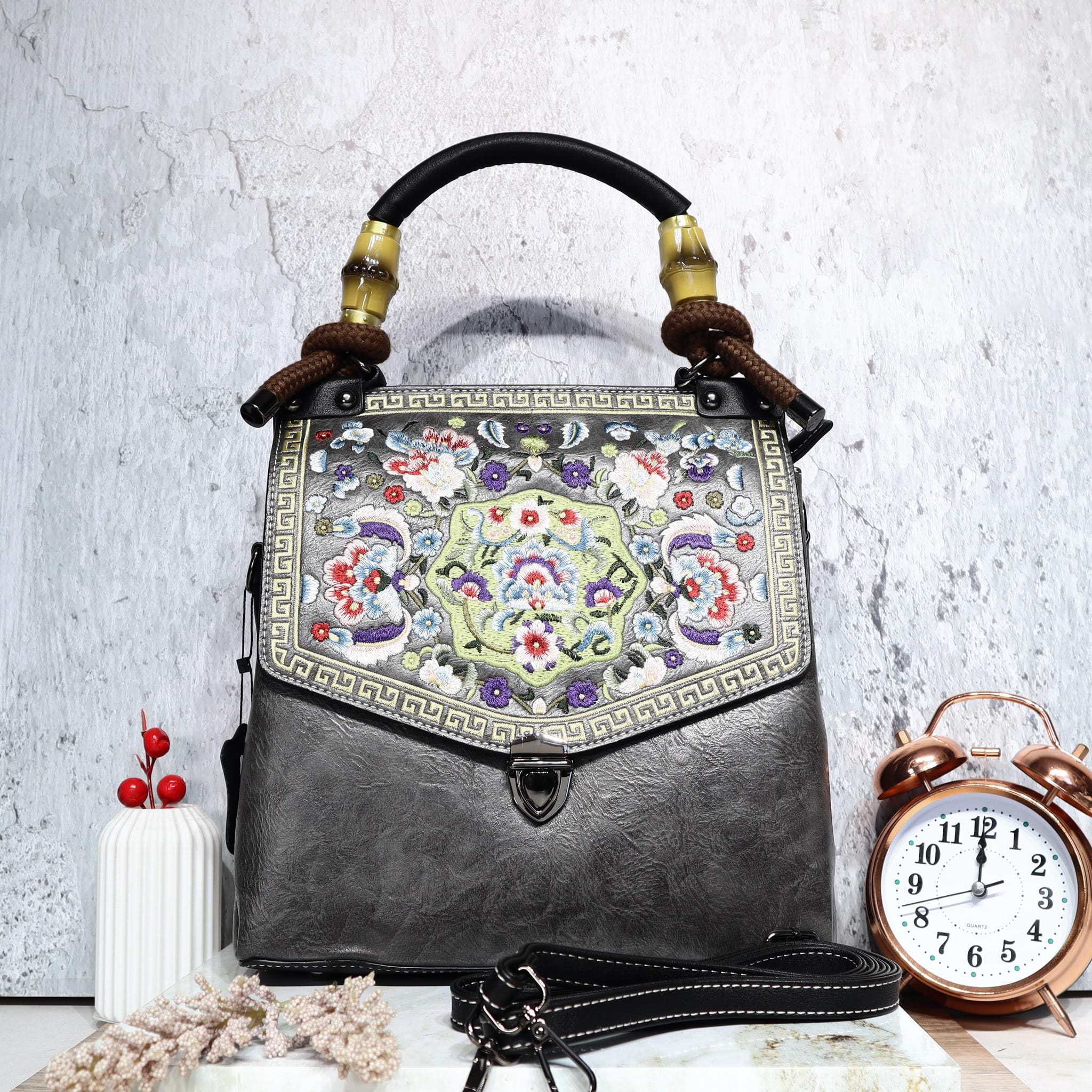 Bolso gris para mujer BOLZ8923