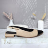 Baleta beige x negro charol para mujer 1687-Z147