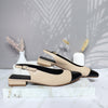 Baleta beige x negro charol para mujer 1687-Z147