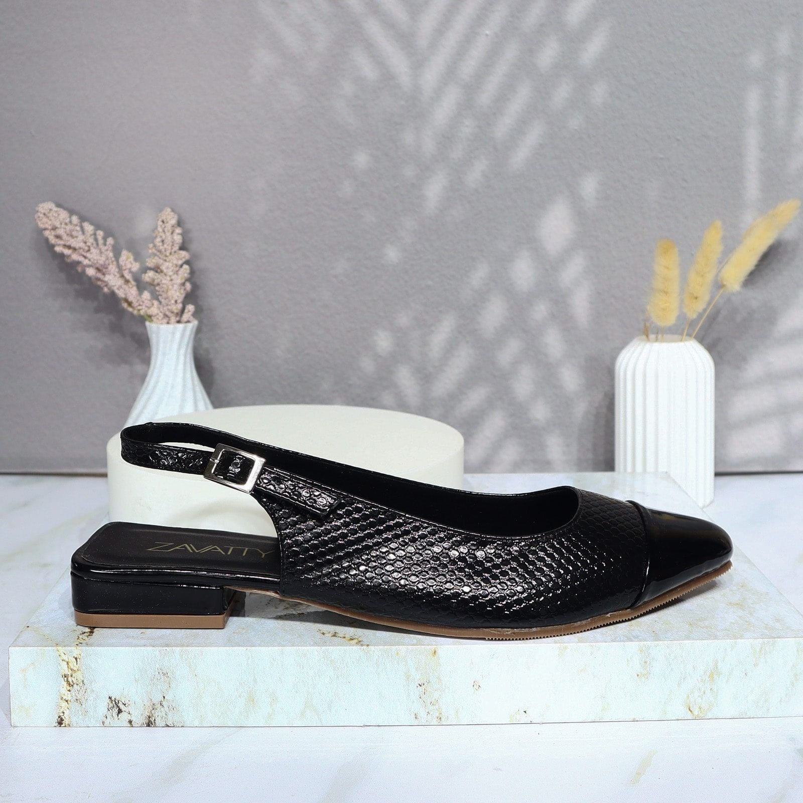 Baleta negro x negro charol para mujer 1687-Z147