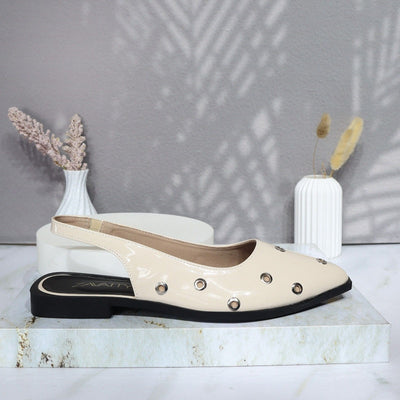Baleta beige charol para mujer 1717-Z147
