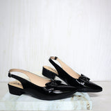Baleta destalonada negro charol para mujer 2134-Z506