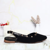 Baleta negro nobuck x charol para mujer 2464-Z388