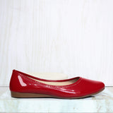 Baleta cerrada rojo charol para mujer 7100-Z506