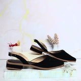 Baleta negro nobuck x charol para mujer D-721-Z731