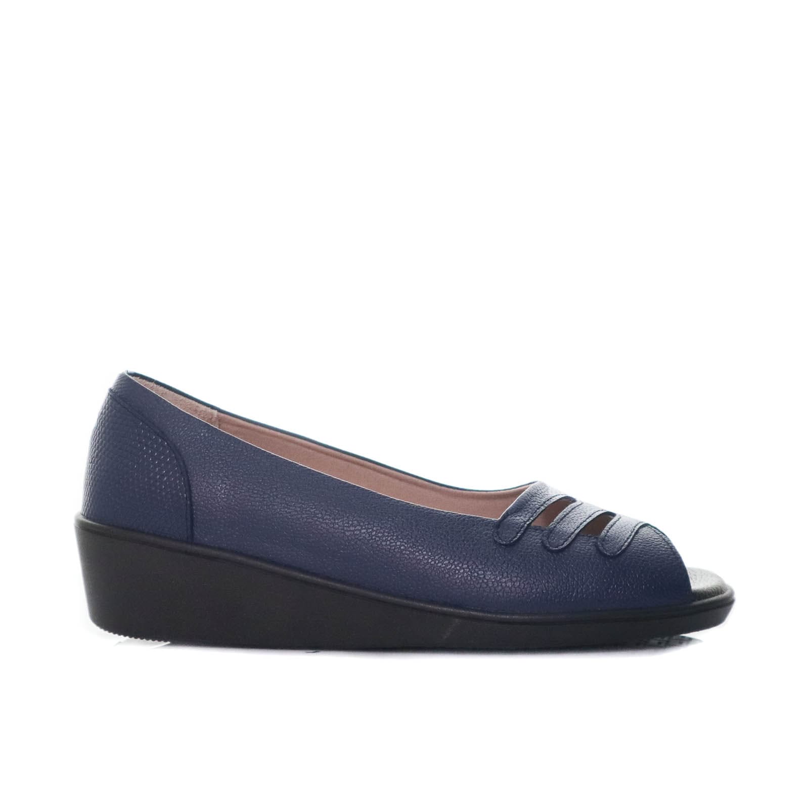 Sandalia despuntada azul cuero para mujer H-DANIELA