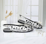 Baleta plata charol para mujer J101-Z436
