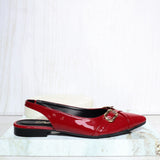 Baleta destalonada rojo charol para mujer K613-Z436