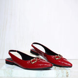 Baleta destalonada rojo charol para mujer K613-Z436