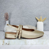 Sandalia tacon champaña para mujer L417-Z319