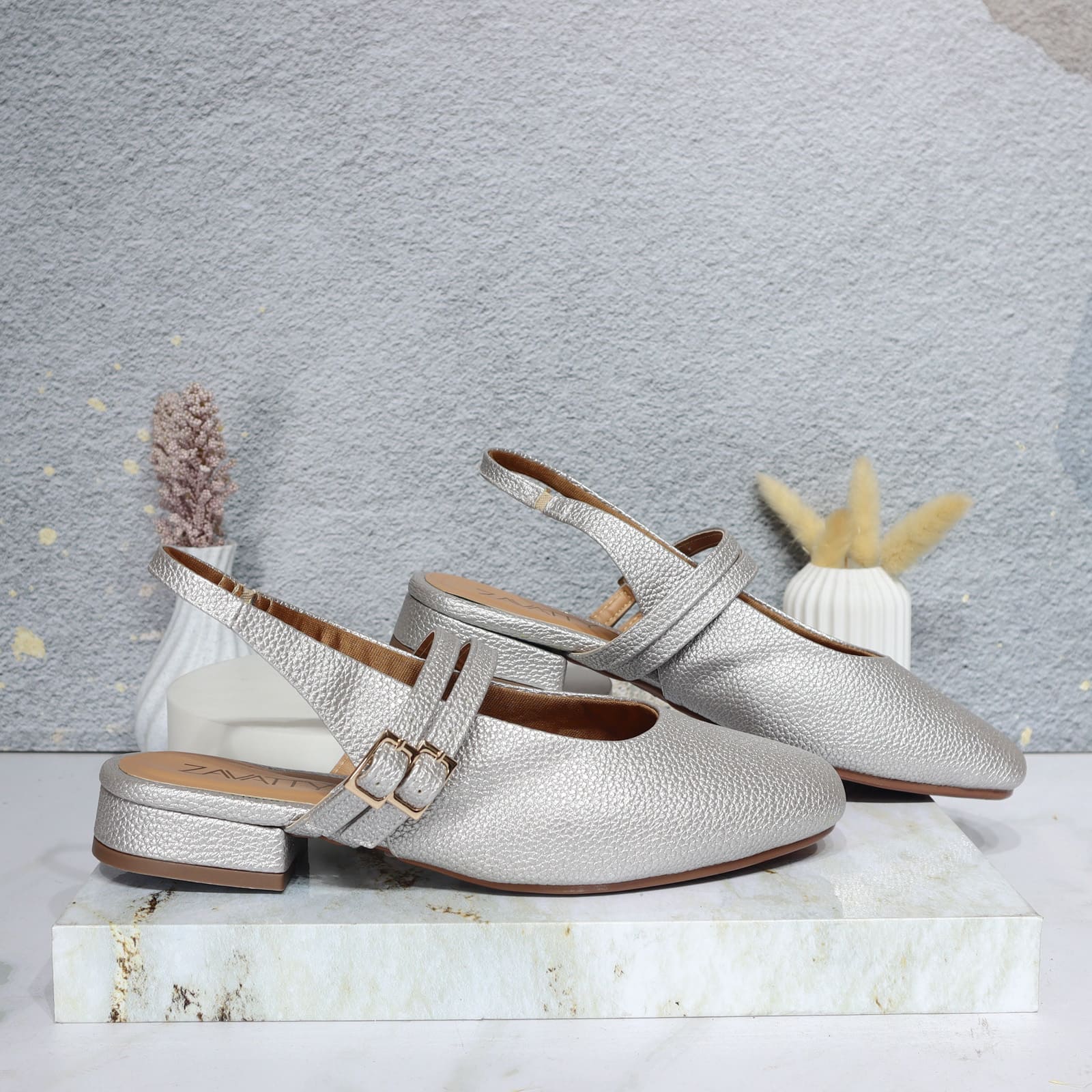 Sandalia tacon plata para mujer L417-Z319