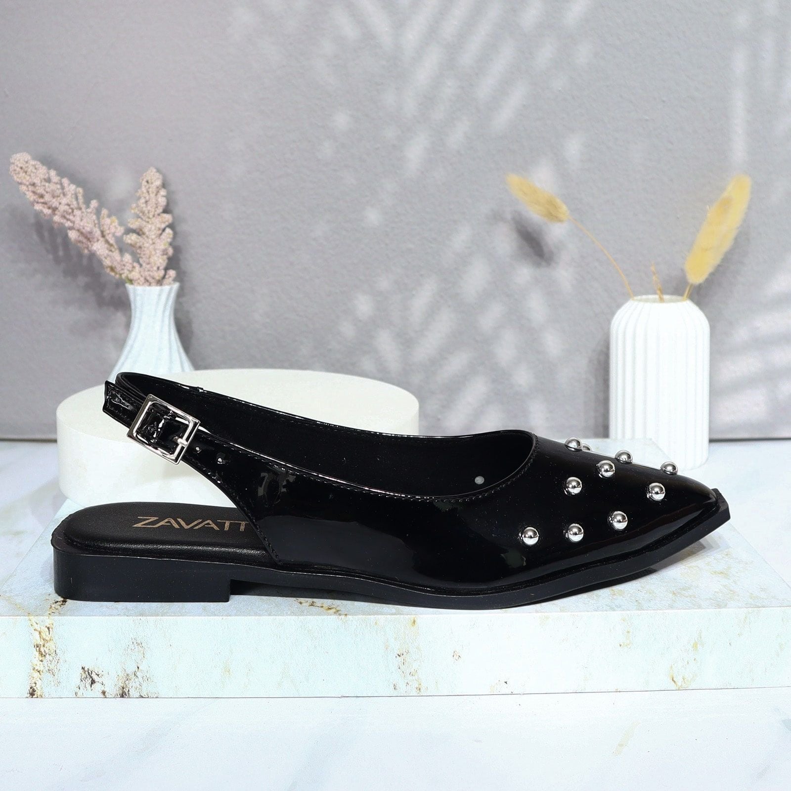 Baleta negro charol para mujer T2422-Z388