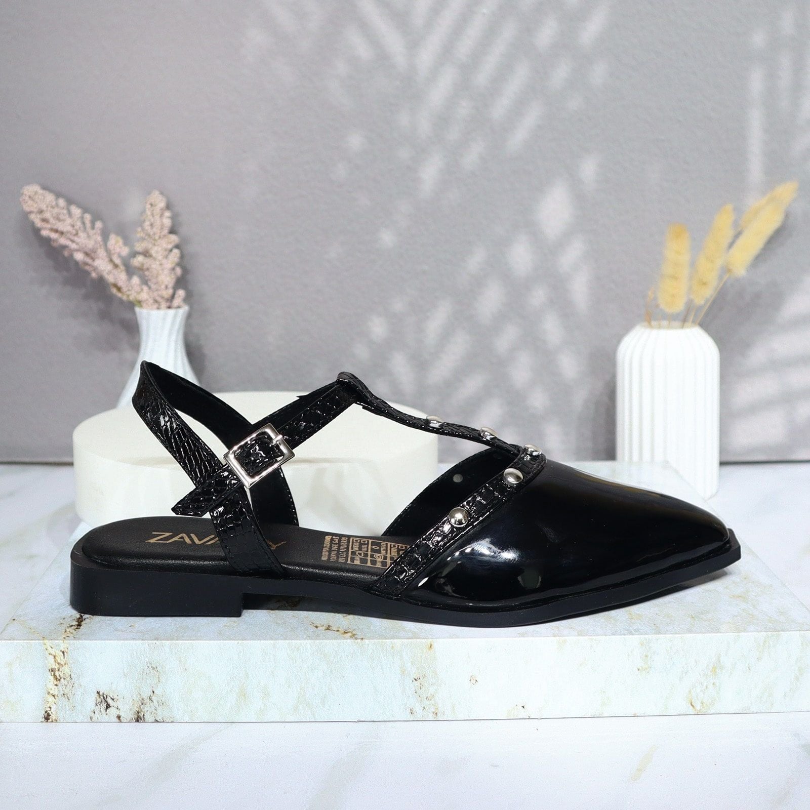 Baleta negro charol para mujer T331-Z388