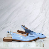 Baleta destalonada azul charol para mujer T803-Z490