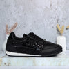 Tenis negro x animal print para mujer 2408-Z246