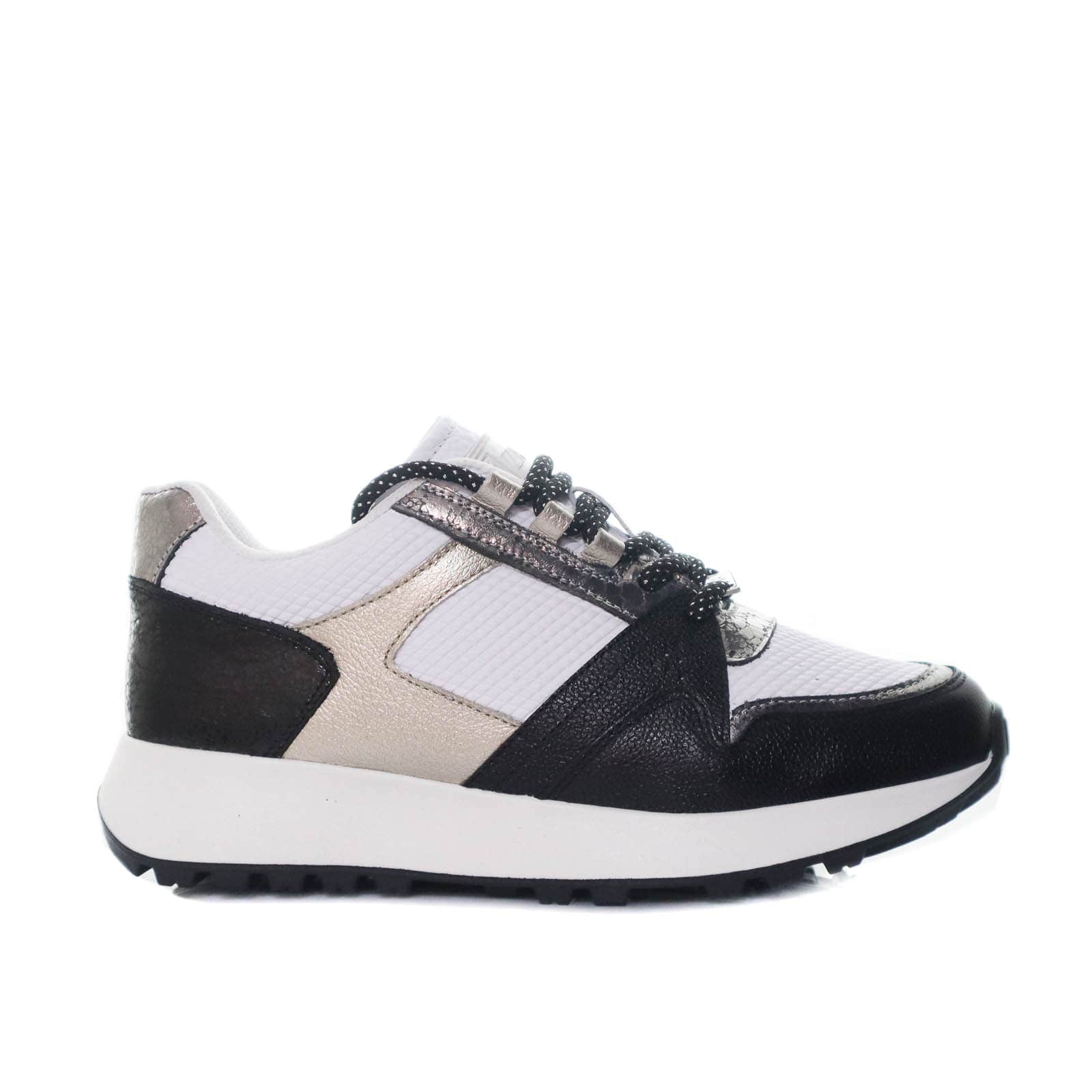 Tenis blanco x negro x plomo para mujer TAC1000