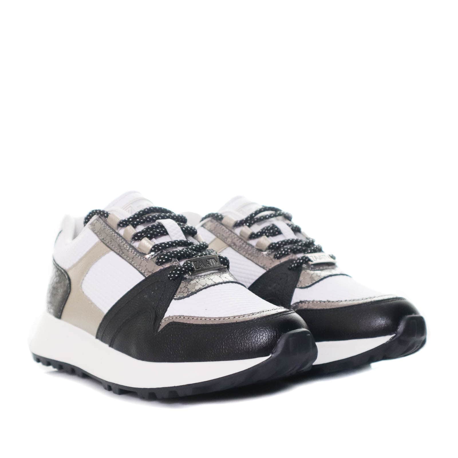 Tenis blanco x negro x plomo para mujer TAC1000