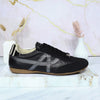 Tenis negro x plomo cuero para mujer A202-Z495
