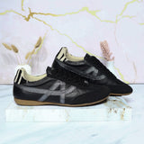 Tenis negro x plomo cuero para mujer A202-Z495